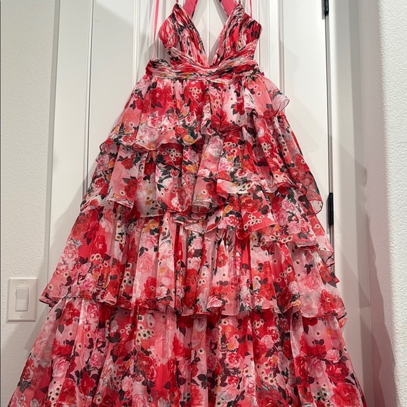 Mac Duggal Floral Pink Wedding Dress - Picture 1 of 6